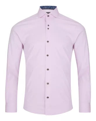 Remus Uomo ... Pink Frank Long Sleeve Semi -Formal Shirt - Tapered fit (140/61)