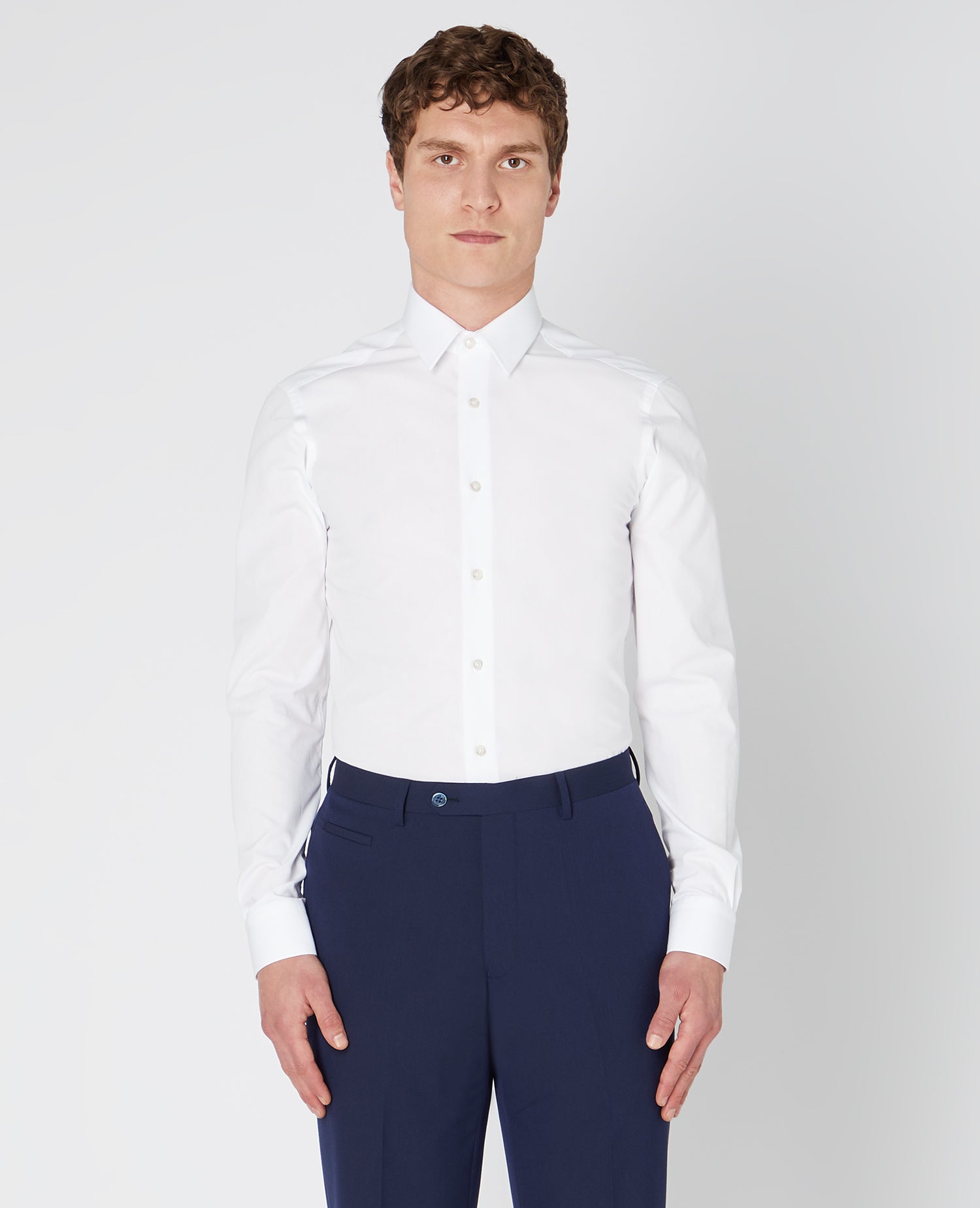 Remus Uomo ... White Ashton Long Sleeve Formal Shirt - Slim Fit (600/01)