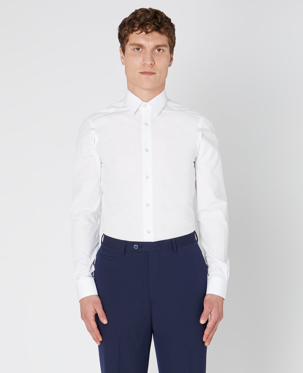 Remus Uomo ... White Ashton Long Sleeve Formal Shirt - Slim Fit (600/01)