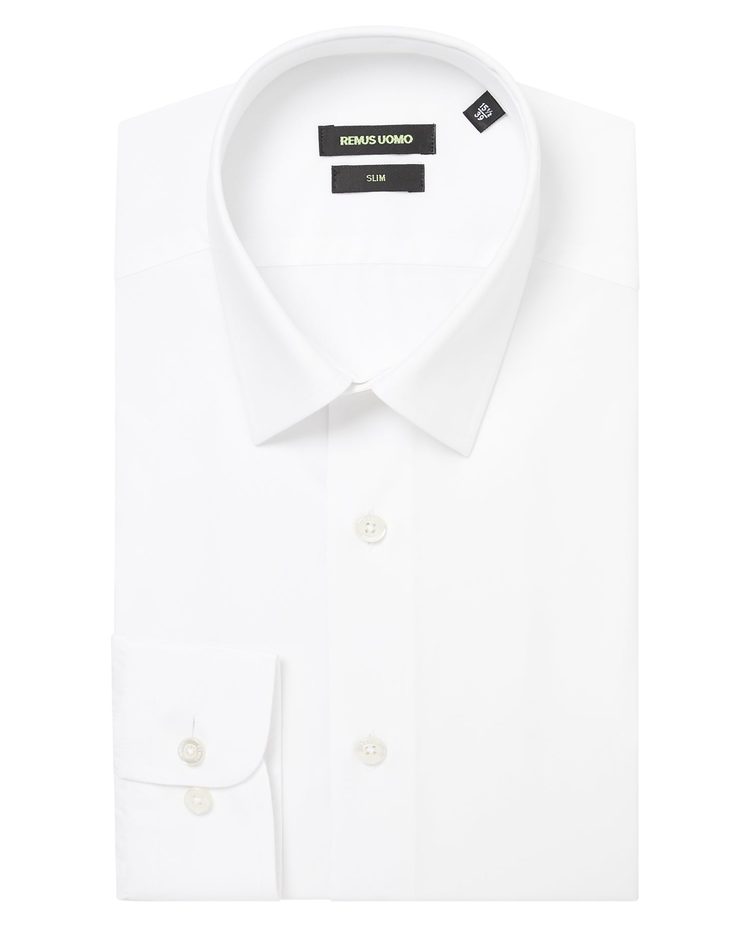 Remus Uomo ... White Ashton Long Sleeve Formal Shirt - Slim Fit (600/01)