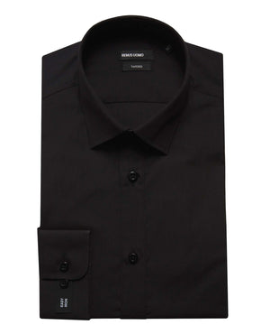 Remus Uomo ... Black Seville Long Sleeve Formal Shirt- Tapered fit (300/00)