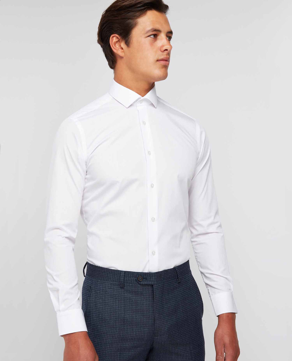 Remus Uomo ... White Rome Long Sleeve Formal Shirt - Slim Fit (890/01)