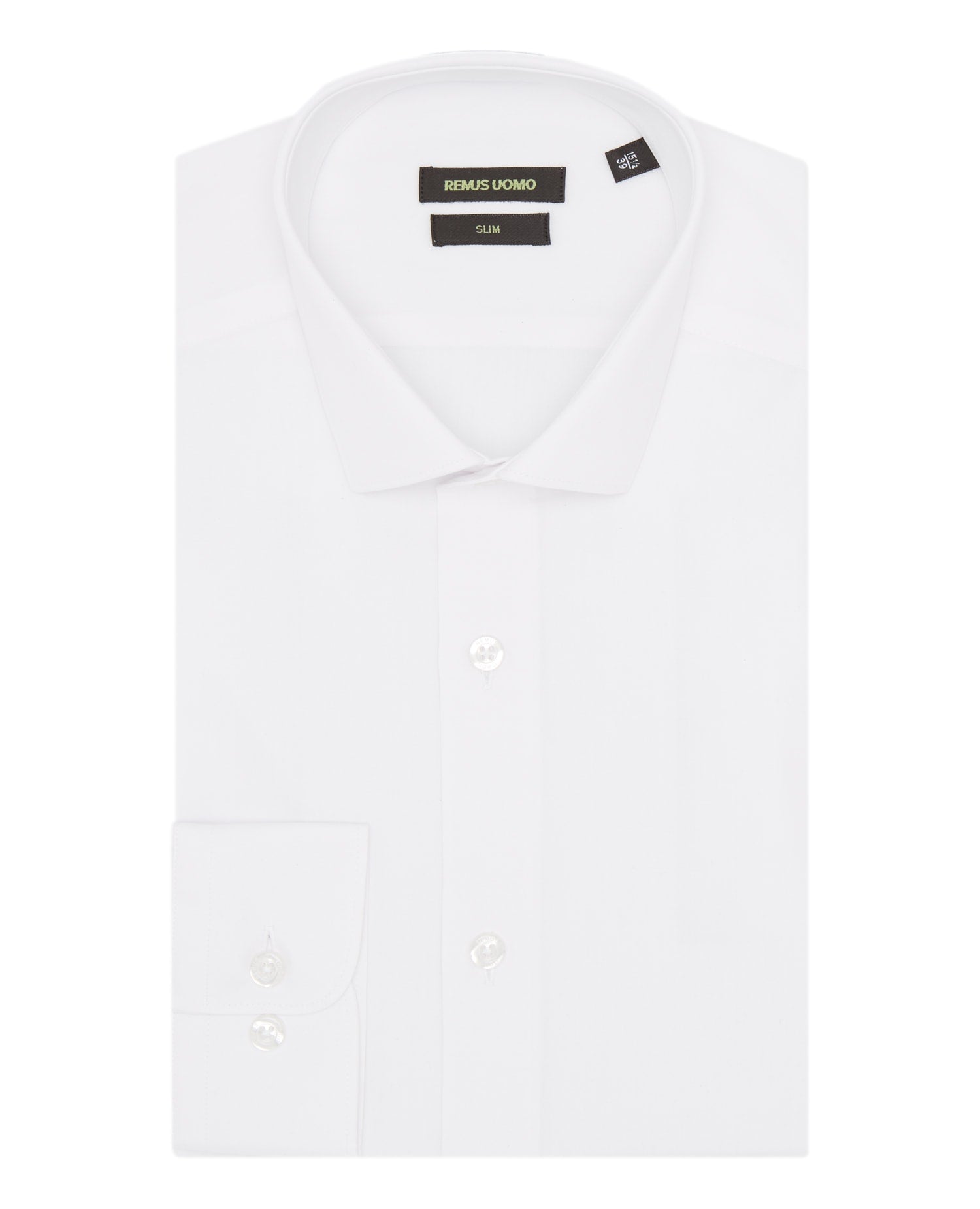 Remus Uomo ... White Rome Long Sleeve Formal Shirt - Slim Fit (890/01)