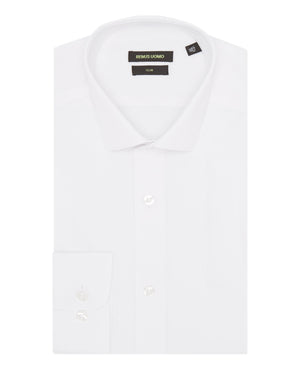 Remus Uomo ... White Rome Long Sleeve Formal Shirt - Slim Fit (890/01)