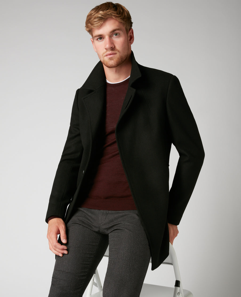 Remus Uomo ... Lohman Tailored Coat - Black (077/00)